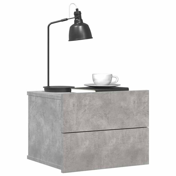 vidaXL Comodini 2 pz Grigio Cemento 40x30x30 cm in Legno Multistrato