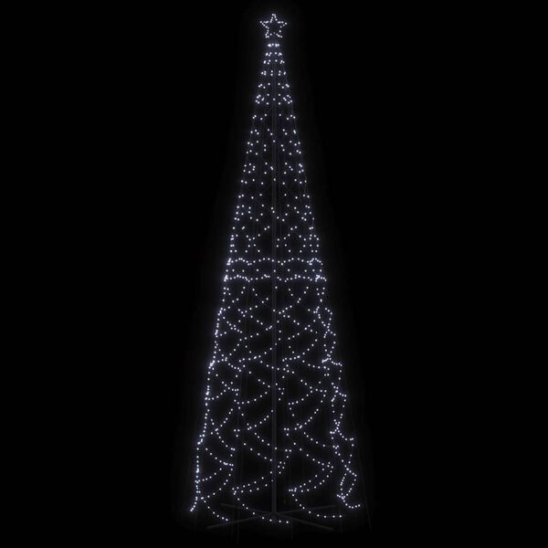 vidaXL Albero di Natale a Cono Bianco Freddo 1400 LED 160x500 cm