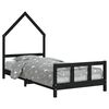 vidaXL Giroletto per Bambini Nero 90x200 cm in Legno Massello di Pino