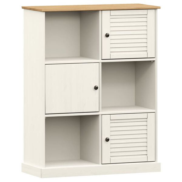 vidaXL Libreria VIGO 90x35x114,5 cm in Legno Massello di Pino Bianco