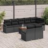 vidaXL Set Divano da Giardino con archiviazione 9 pcs Nero polyrattan