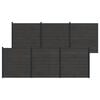 vidaXL Set di Recinzione 6 pz 1045 x 186 cm WPC e Alluminio Nero