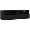 vidaXL Mobile TV da parete 100 x 30 x 30 cm Rovere Nero