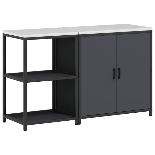 vidaXL Set di Stoccaggio per Cucina con lo scaffale 2 pcs Antracite