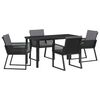 vidaXL Set da Pranzo per Giardino 5 pz Nero