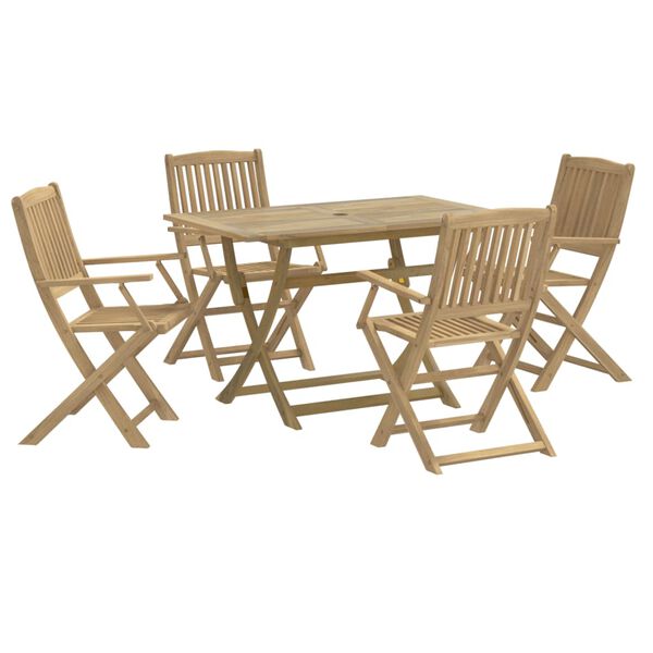 vidaXL Set da Pranzo per Giardino 5 pz in Legno Massello di Acacia