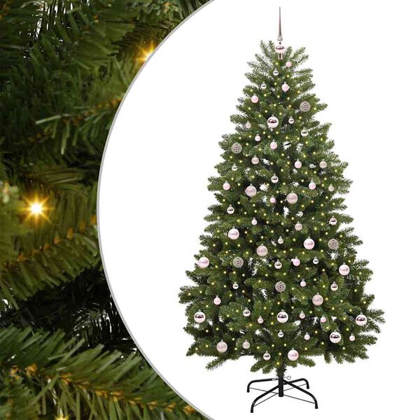 vidaXL Albero di Natale artificiale Verde 210 cm PVC e Metallo