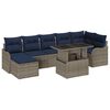 vidaXL Set Divano da Giardino 8 pz Grigio Poly Rattan