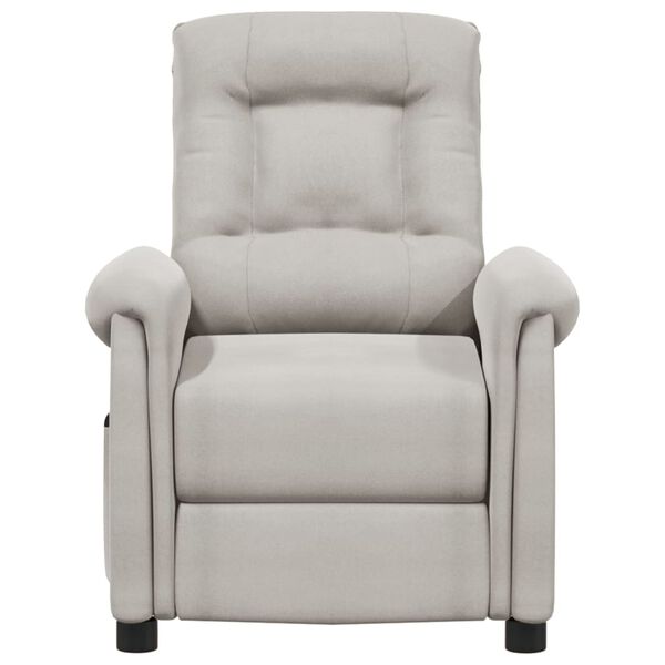 vidaXL Poltrona Massaggio Elettrica Grigio Chiaro Tessuto Microfibra