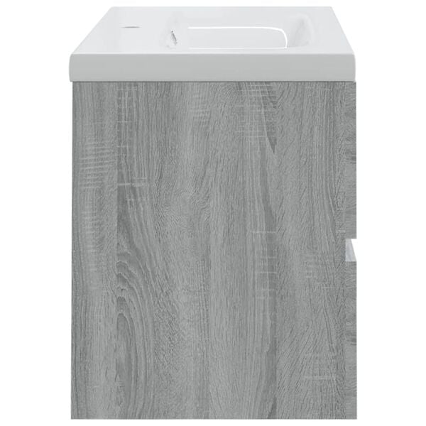 vidaXL Mobile Bagno e Lavabo Integrato Grigio Sonoma Legno Multistrato