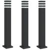 vidaXL Lampade da Terra per Esterni con Presa 3pz Nere 80 cm Alluminio