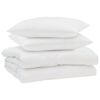 vidaXL Duvet Estivo con cuscino 3 pcs Bianco Microfibra