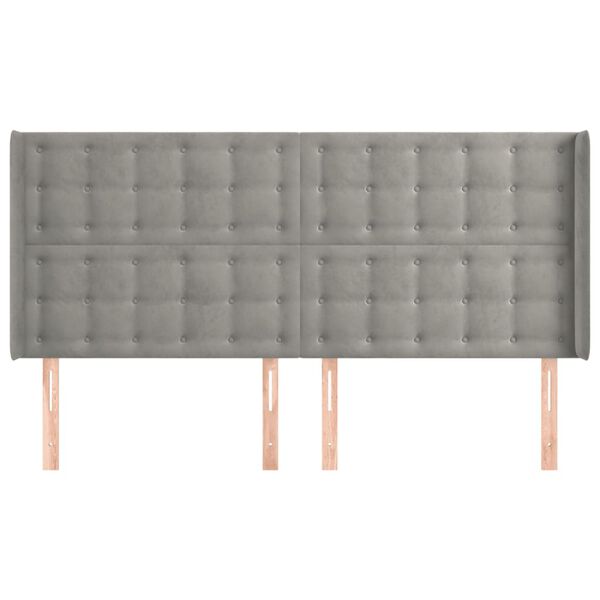 vidaXL Testiera ad Orecchio Grigio Chiaro 203x16x118/128 cm in Velluto