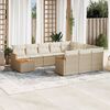vidaXL Set Divani da Giardino 11 pz con Cuscini Beige in Polyrattan