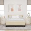vidaXL Letto a molle con testiera Crema 140 x 200 cm Tessuto