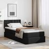 vidaXL Letto con contenitore e materasso con testiera Nero 90 x 200 cm
