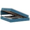vidaXL Letto con Contenitore Blu Scuro 160 x 200 cm Velluto