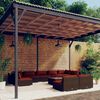 vidaXL Set Divani da Giardino 10 pz con Cuscini in Polyrattan Marrone