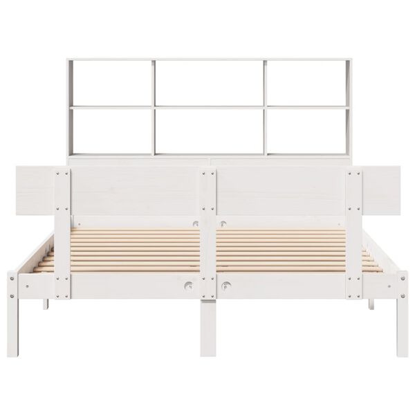 vidaXL Letto Libreria senza Materasso Bianco 140x190 cm Legno di Pino