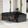 vidaXL Set Divano da Giardino con cuscino 9 pcs Nero polyrattan