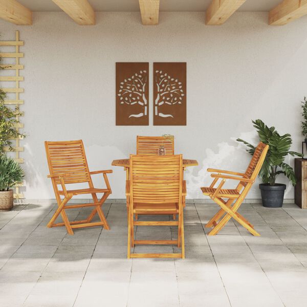 vidaXL Set da Pranzo per Giardino 5 pcs Marrone