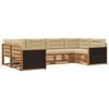 vidaXL Set di divani da esterno 6 pz Naturale e Beige