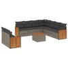 vidaXL Set Divano da Giardino 10 pz con Cuscini Grigio in Polyrattan