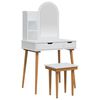 vidaXL Set Tavolo da Trucco FAUSKE 4 pz Bianco 76 x 50 x 143 cm