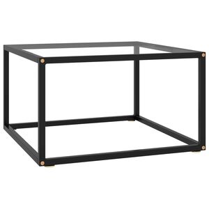 vidaXL Tavolino da Salotto Nero con Vetro Temperato 60x60x35 cm