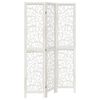 vidaXL Divisorio Ambienti 3Pannelli Bianco Legno Massello di Paulownia