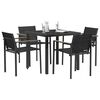 vidaXL Set di Mobili da Esterno 5 pcs Nero e antracite 80 x 80 x 73 cm
