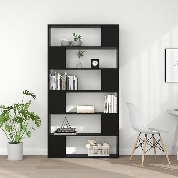 vidaXL Libreria/Divisorio Stanza Nero 100x24x188 cm
