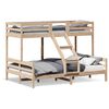 vidaXL Letto a Castello 80x200/140x200 cm in Legno Massello di Pino
