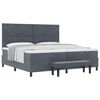vidaXL Letto a molle con testiera Grigio scuro 200 x 200 cm Velluto