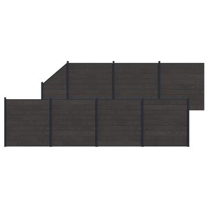 vidaXL Set di Recinzione 8 pcs 1311 x 186 cm WPC e Alluminio Nero