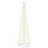 vidaXL Albero di Natale a cono LED 180 cm 250 LED Bianco caldo Acciaio