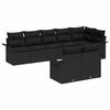 vidaXL Set Divano da Giardino 8 pz Nero polyrattan