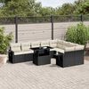 vidaXL Set Divani da Giardino 10pz con Cuscini in Polyrattan Nero