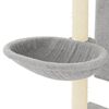 vidaXL Albero per Gatti con Tiragraffi in Sisal Grigio Chiaro 130,5 cm