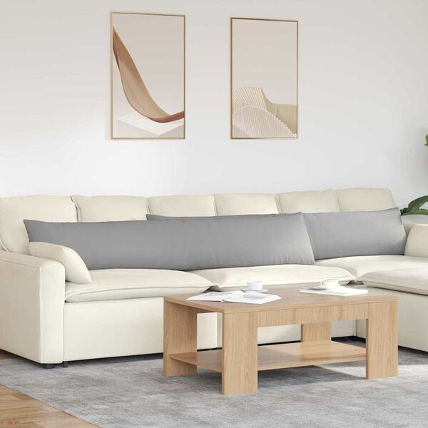 vidaXL Cuscini da Divano 2 pcs Grigio Nuvola 200 x 40 cm Tessuto