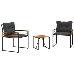 vidaXL Set di Mobili da Esterno con cuscino 3 pcs Grigio tenue