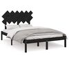 vidaXL Giroletto Nero 135x190 cm Double in legno Massello