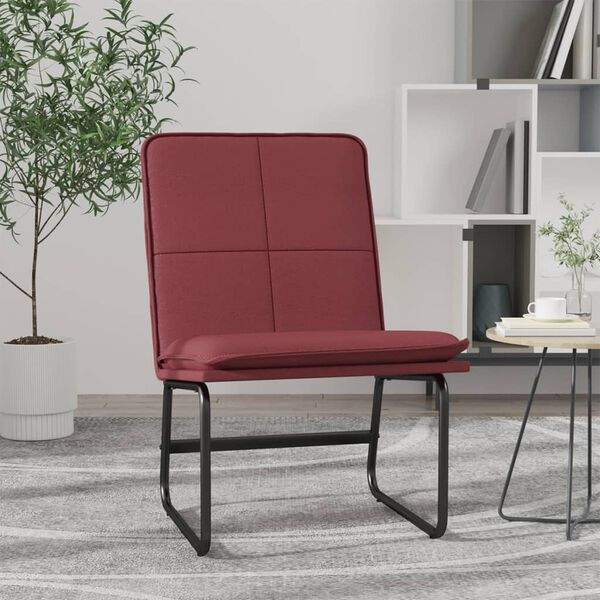 vidaXL Sedia Lounge Rosso Vino 54x75x76 cm in Similpelle