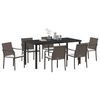 vidaXL Set da Pranzo per Giardino 7 pcs Marrone Poly Rattan