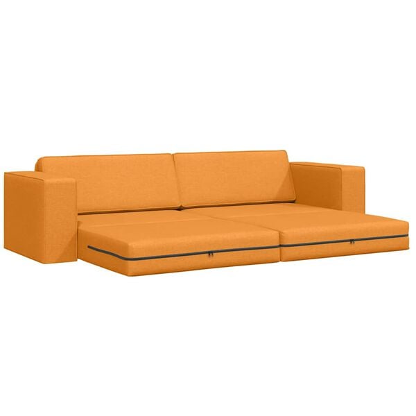 vidaXL Divano letto 200cm Giallo Scuro Tessuto