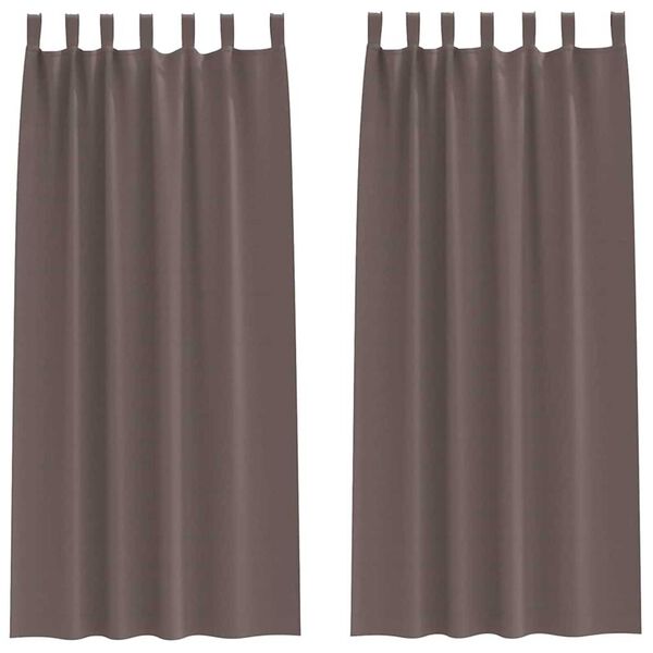 vidaXL Tende Blackout con Anelli 2 pcs Marrone Scuro 260 x 140 cm