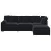 vidaXL Divano Modulare con Poggiapiedi e Cuscini in Velluto Nero