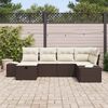 vidaXL Set Divano da Giardino con cuscino 6 pcs Marrone polyrattan