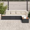 vidaXL Set Divano da Giardino con cuscino 5 pcs Nero Poly Rattan