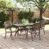 vidaXL Set da Pranzo per Giardino 5 pcs Bronzo Alluminio